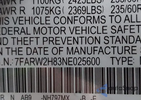 2022 Honda Cr-V Awd Ex-L from USA, damaged, VIN 7FARW2H83NE025600